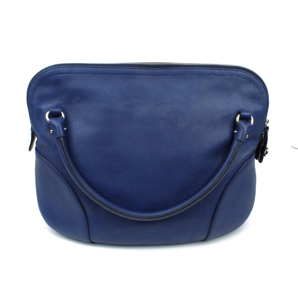 Salvatore Ferragamo Top Handle Blue Leather Purse / Handbag * near MINT